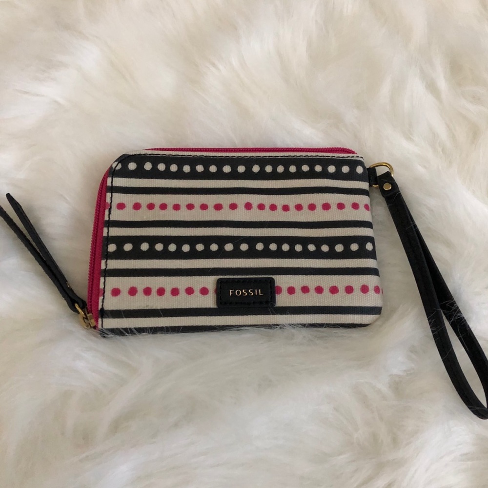 Fossil Eliza Pink Dots Wristlet